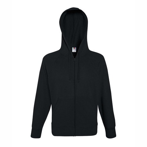 LIGHTWEIGHT HOODED SWEAT JACKET ID12  ΜΑΥΡΟ